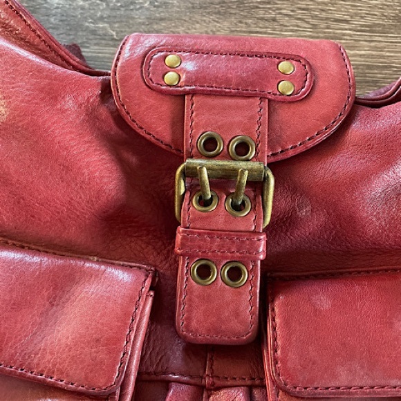 BCBG Max Azria Leather Purse in Burgundy 6 pockets! - Picture 4 of 7